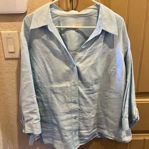 Talbots 2x linen blouse; excellent condition.